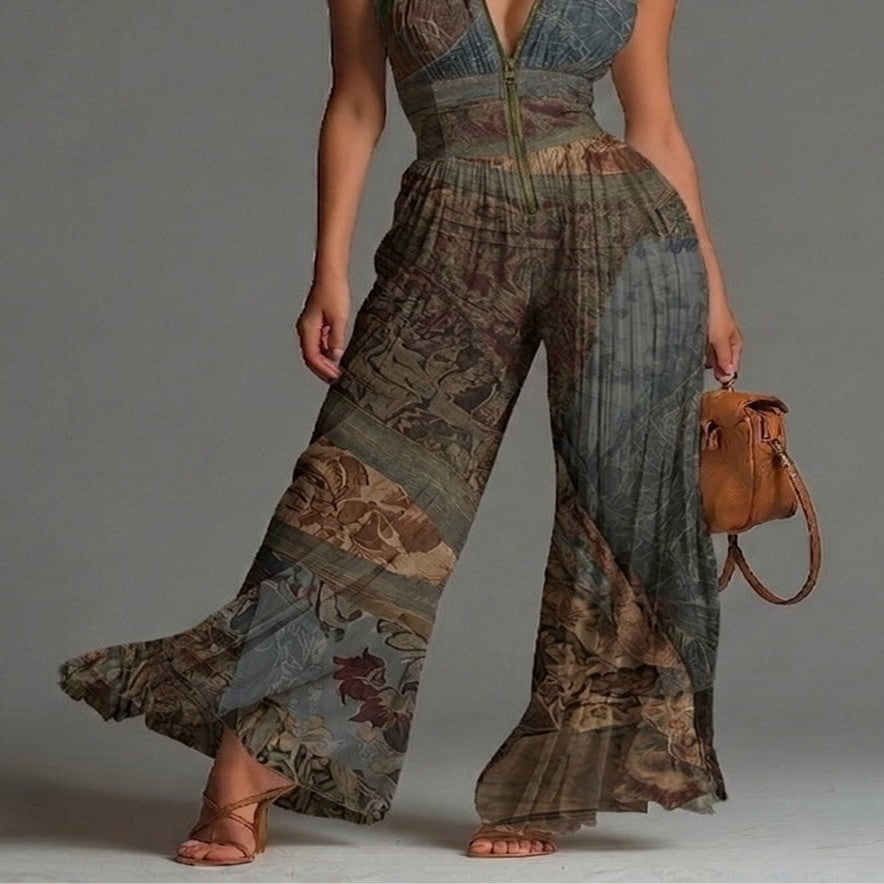 Vestido Bohemio de Chifón con Estampado Étnico