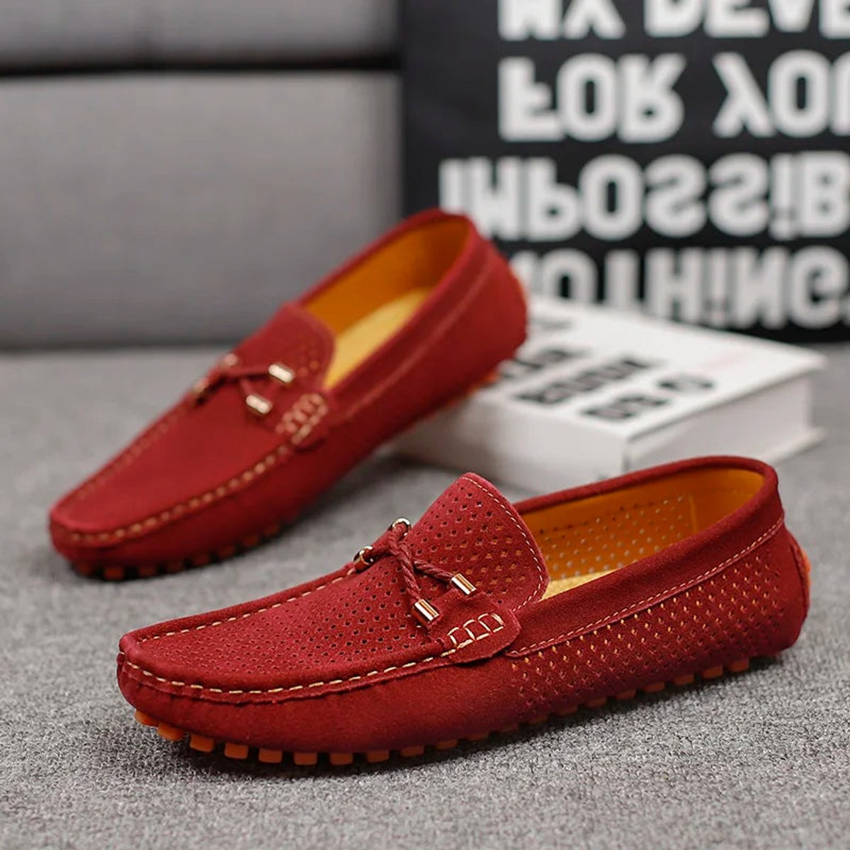 Sebastian | Men's Slip-On Perforated Suede Loafers