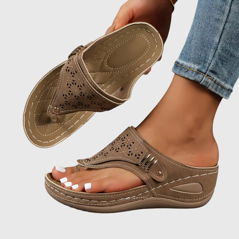 Kaylie | Orthopedic slip-on wedge sandals with arch support