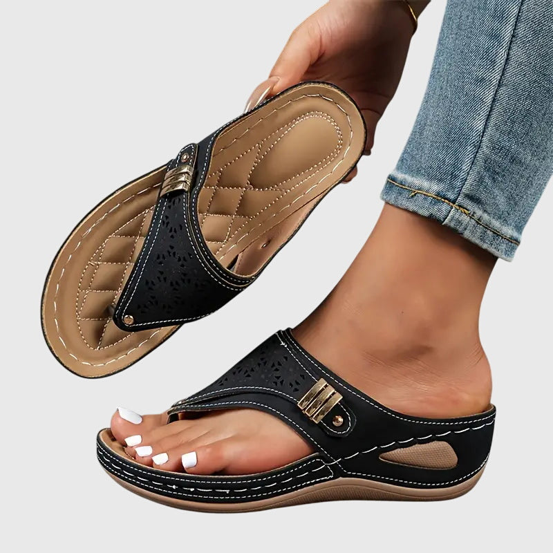 Kaylie | Orthopedic slip-on wedge sandals with arch support