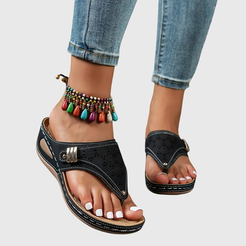 Kaylie | Orthopedic slip-on wedge sandals with arch support