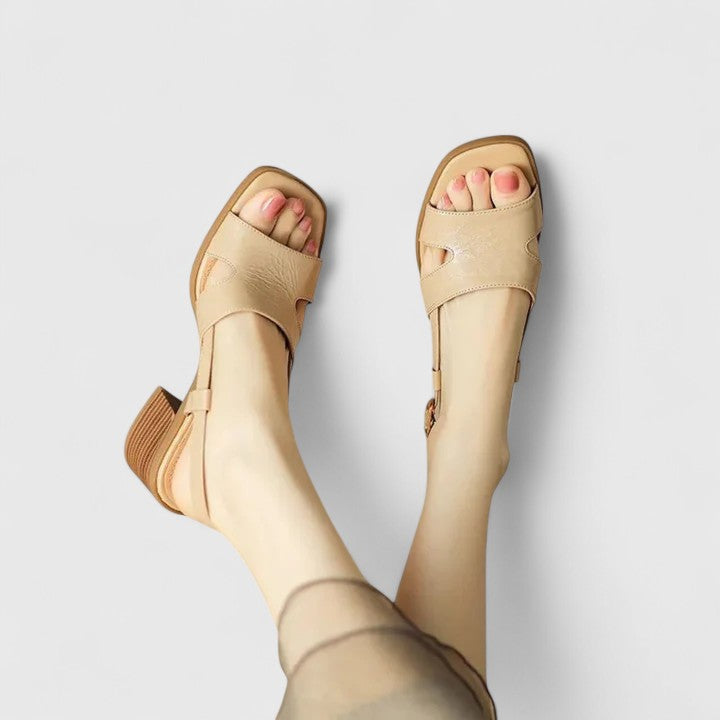 Eleonora | Square-toe block heel sandals with sleek straps