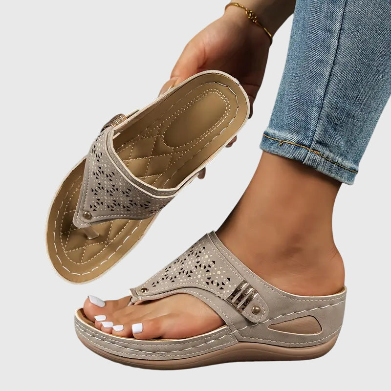 Kaylie | Orthopedic slip-on wedge sandals with arch support