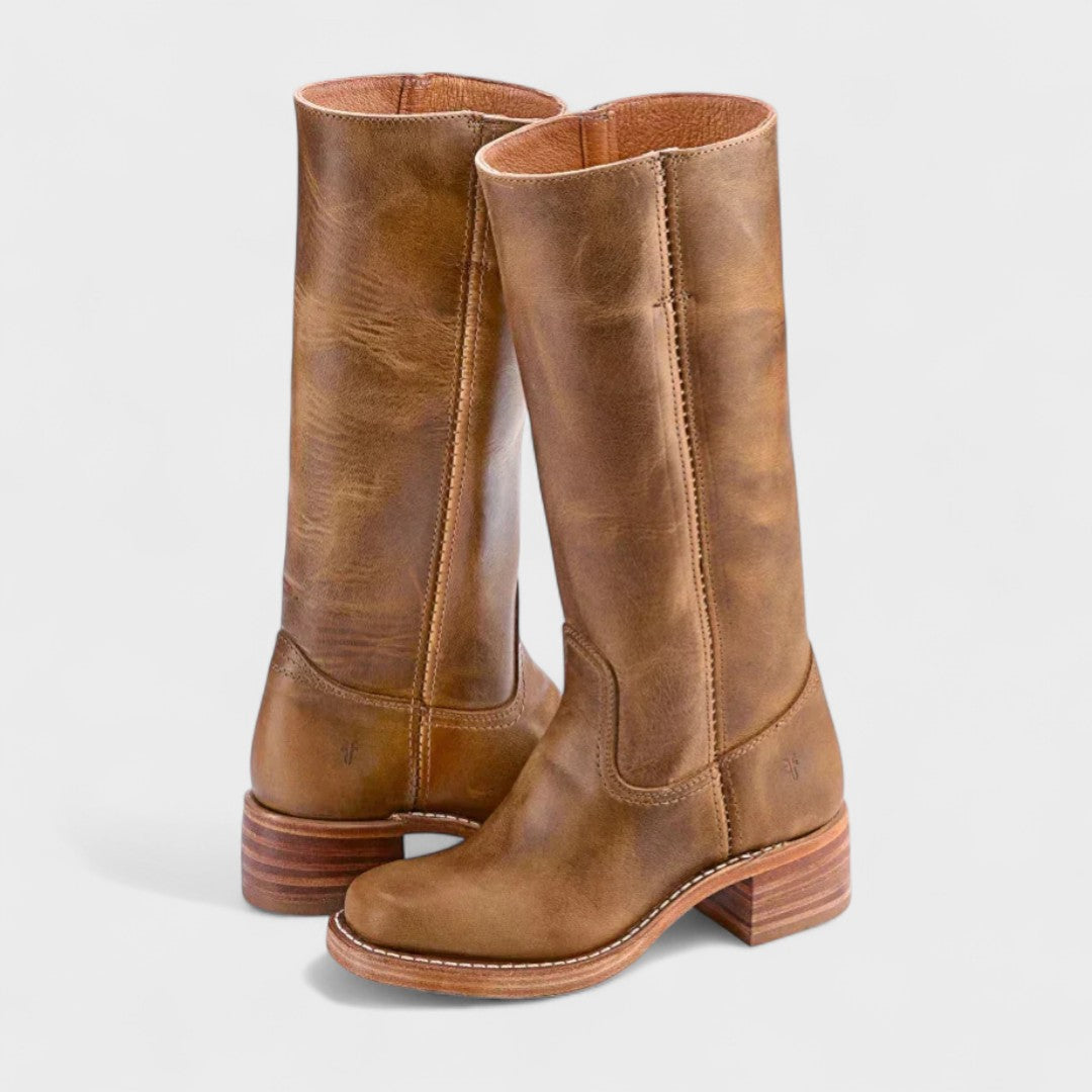 Sapphire | Women's equestrian-inspired high boots with block heels