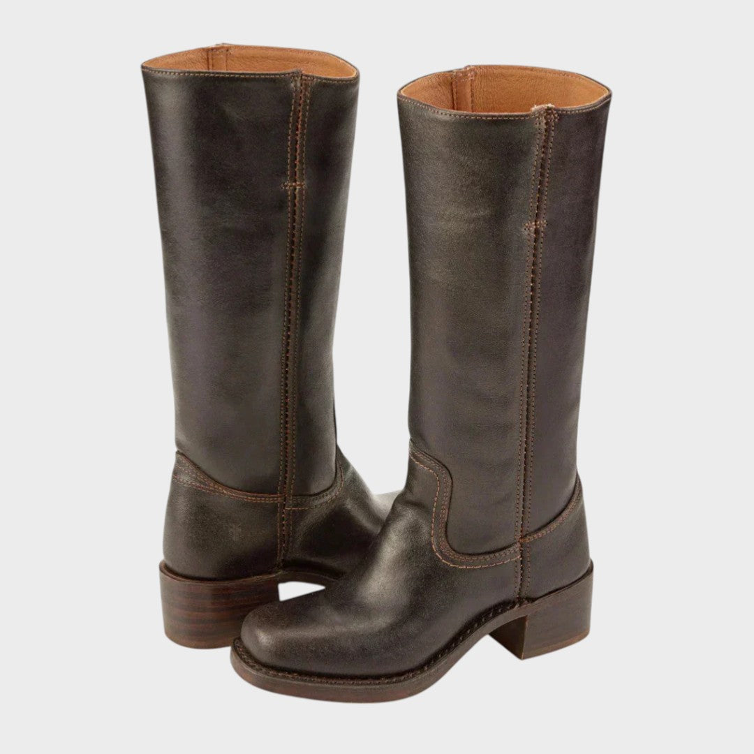 Sapphire | Women's equestrian-inspired high boots with block heels