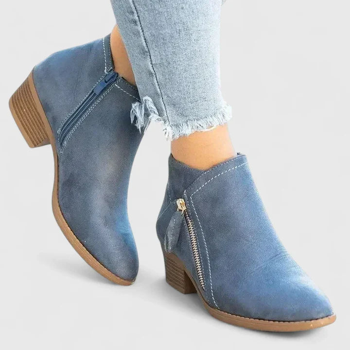 Auryziah | Women's orthopedic boots with side zipper and low heel