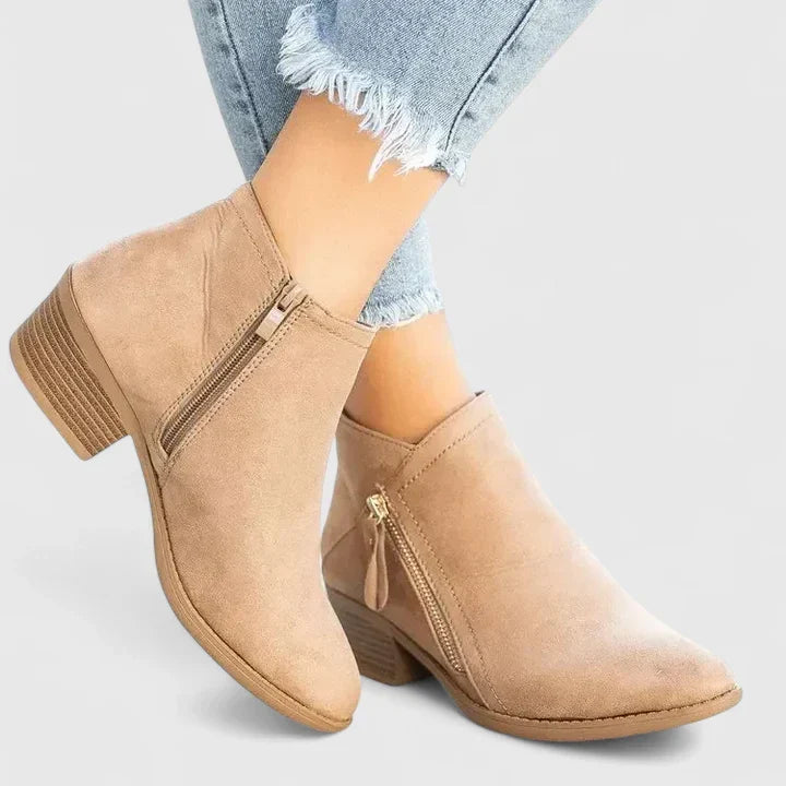 Auryziah | Women's orthopedic boots with side zipper and low heel