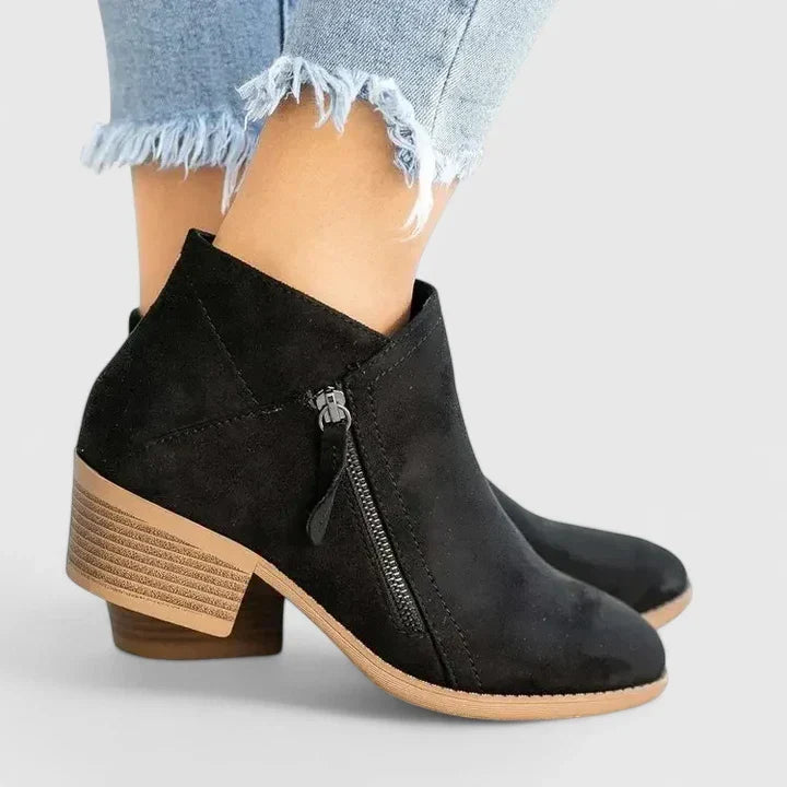 Auryziah | Women's orthopedic boots with side zipper and low heel