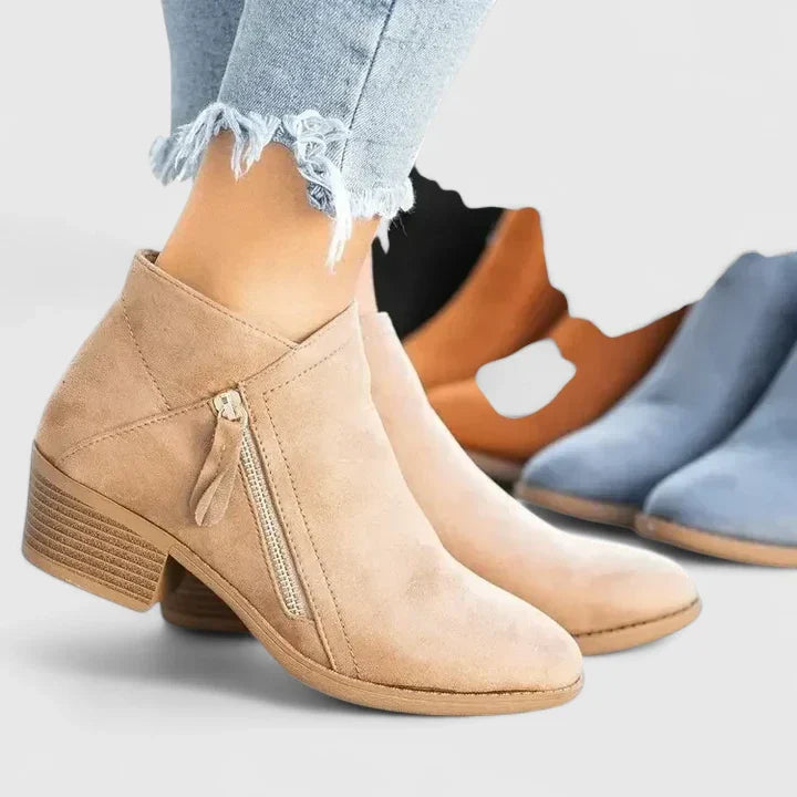Auryziah | Women's orthopedic boots with side zipper and low heel