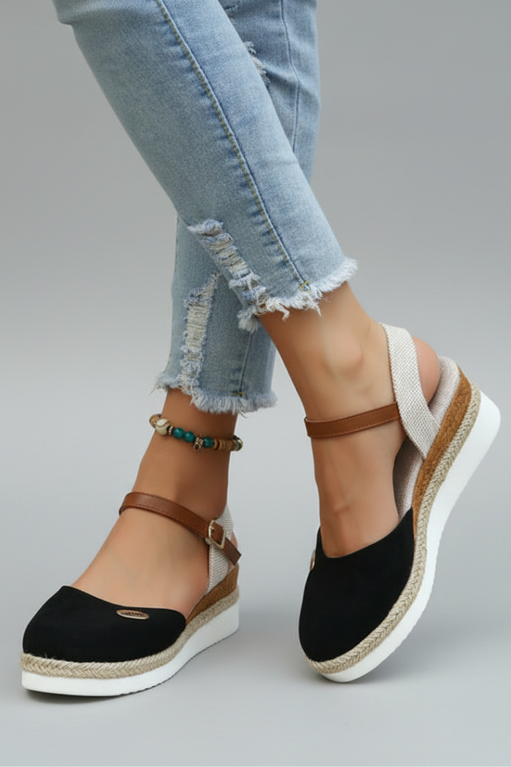 Maya | Closed-toe espadrille sandals with slingback strap