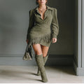 V-neck wrap mini dress