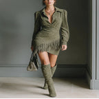 V-neck wrap mini dress