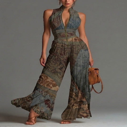 Vestido Bohemio de Chifón con Estampado Étnico