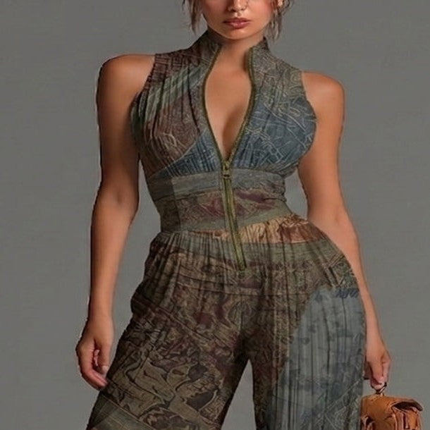 Vestido Bohemio de Chifón con Estampado Étnico