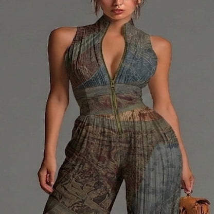 Vestido Bohemio de Chifón con Estampado Étnico