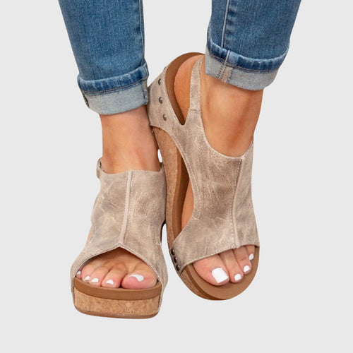 Adela | Orthopedic wedge sandals with adjustable buckle and cushioned insole