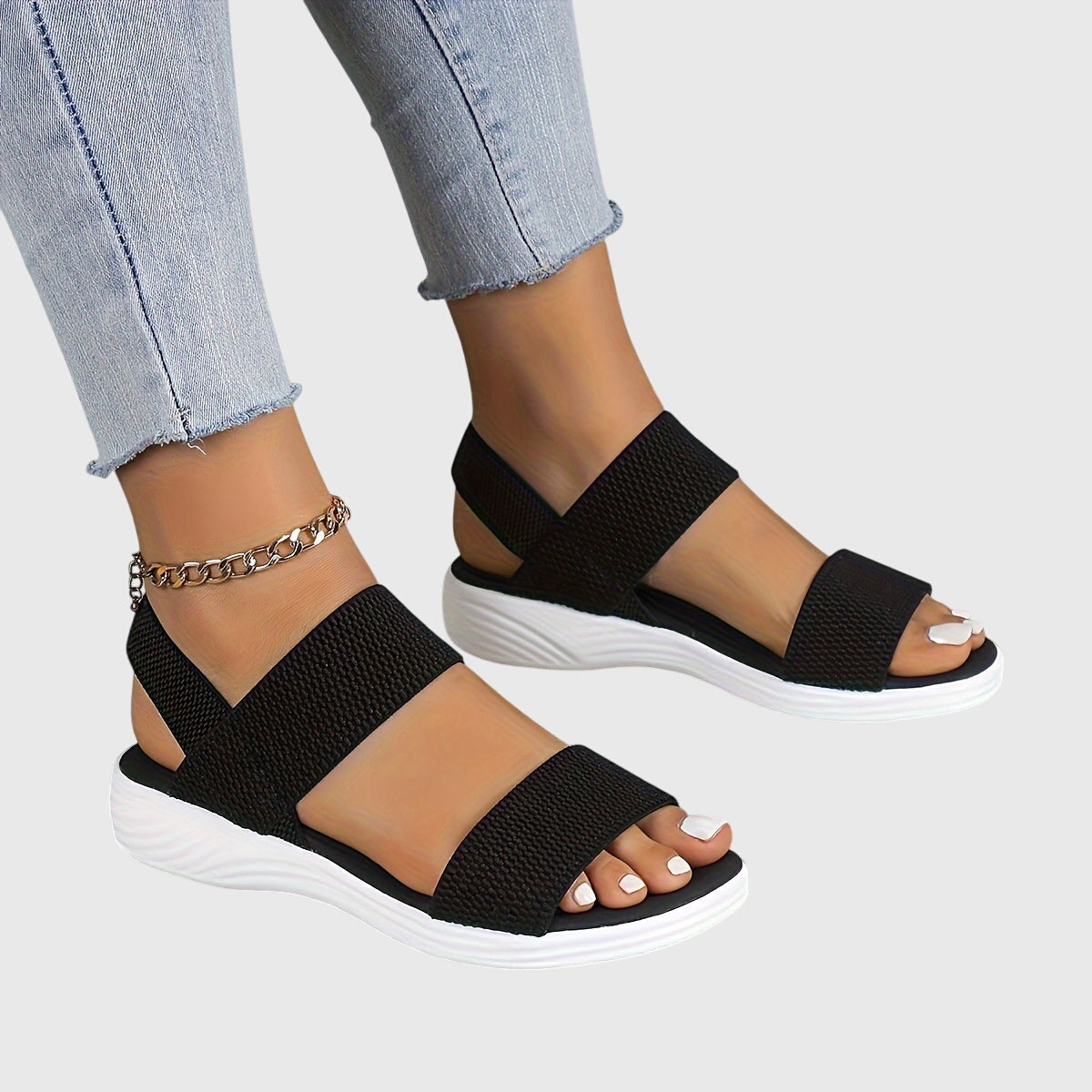 Emila | Elastic orthopedic sandals with adjustable straps