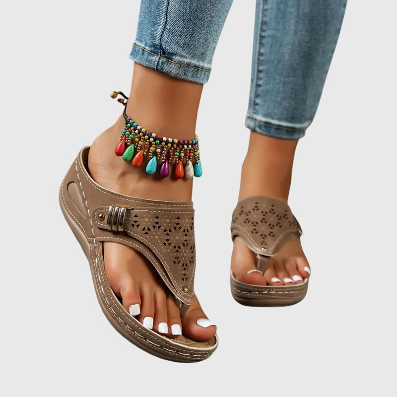 Kaylie | Orthopedic slip-on wedge sandals with arch support