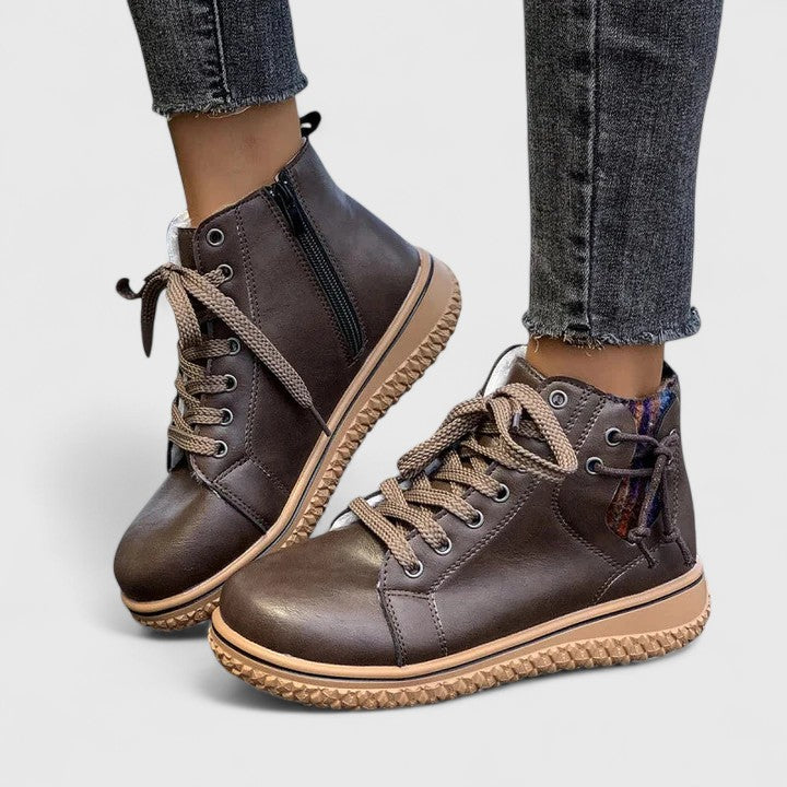 Nyrah | Women's orthopedic lace-up boots with non-slip sole and lined interior
