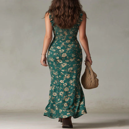 Vestido con mangas fluidas y abertura lateral