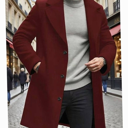 Alexander | Gabardina Larga Clásica de Lana con Botonadura Simple para Hombre