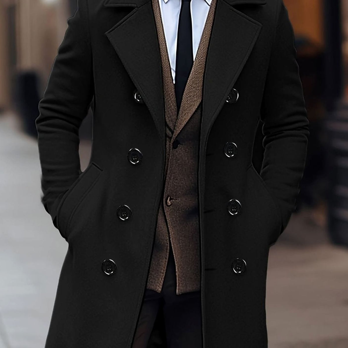 William | Men's Classic Double-Breasted Wool Trench Coat