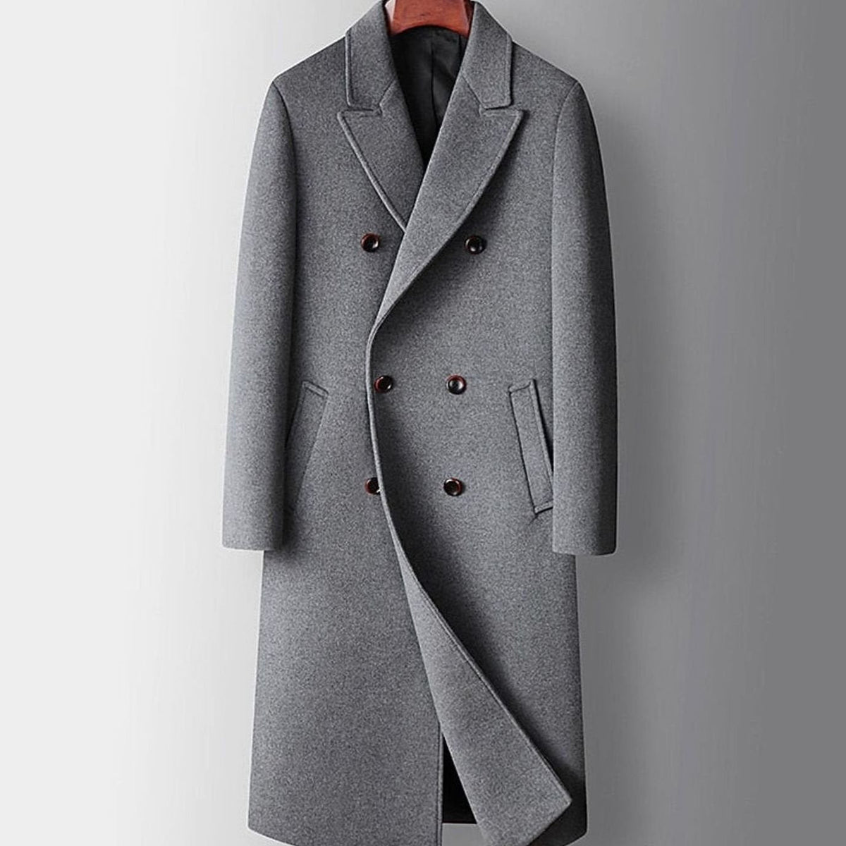 Henry | Men's Double-Breasted Tailored Long Wool Trench Coat