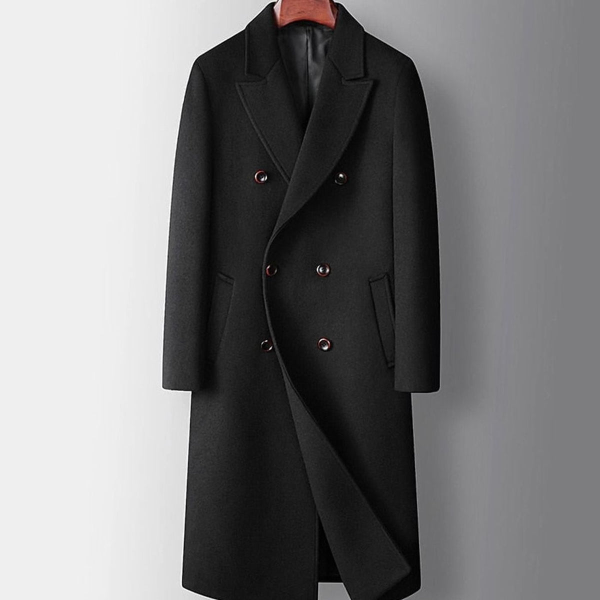 Henry | Men's Double-Breasted Tailored Long Wool Trench Coat