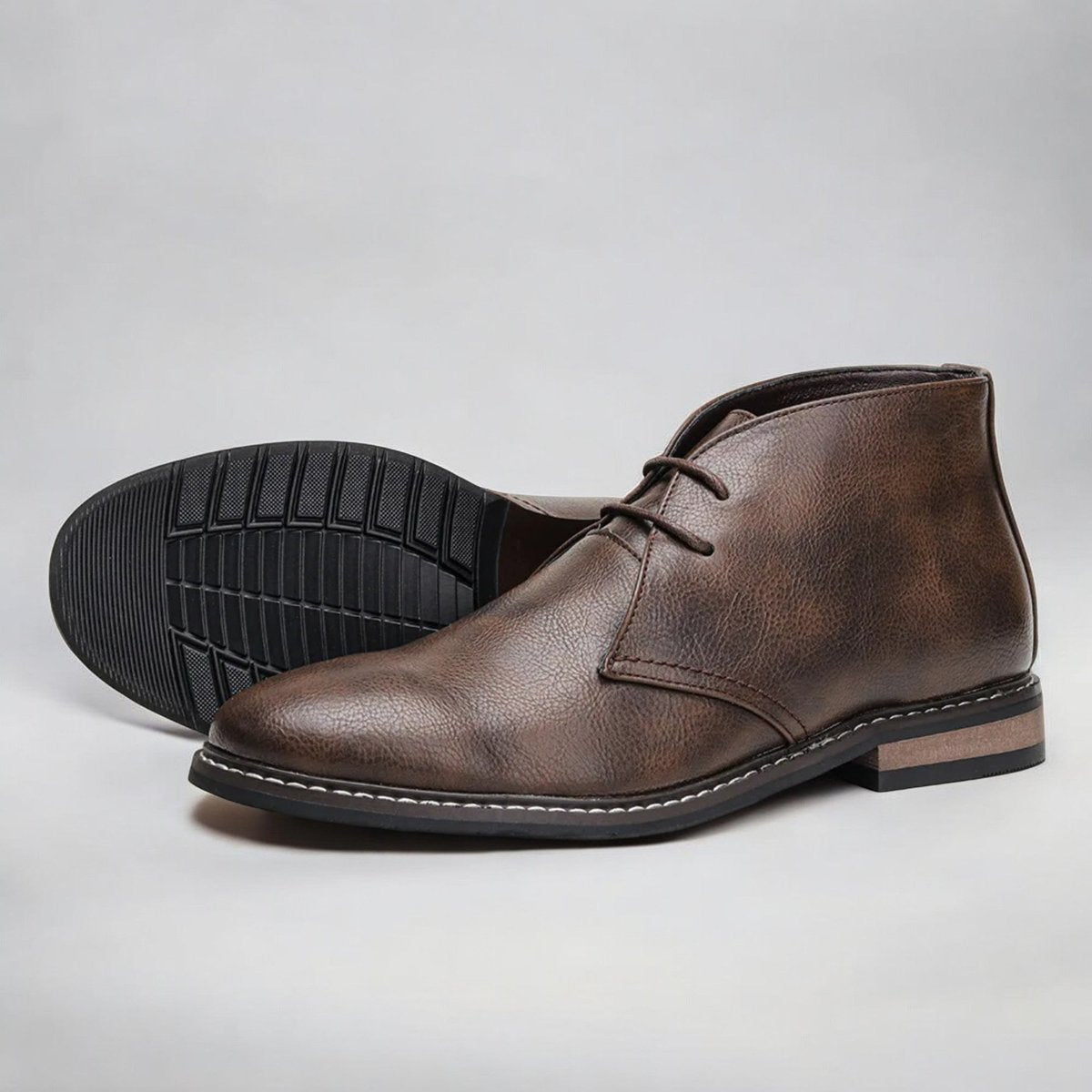 Alexander | Men's Lace-Up Faux Leather Chukka Boots