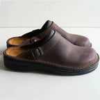 Daniel | Men's Leather Clogs with Buckle and Closed Toe