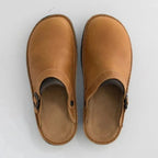 Daniel | Men's Leather Clogs with Buckle and Closed Toe