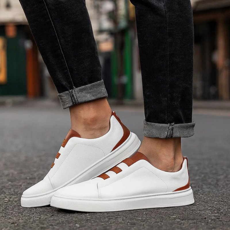Oliver | Men's Slip-On Leather Sneakers with Elastic