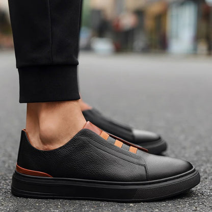 Oliver | Men's Slip-On Leather Sneakers with Elastic