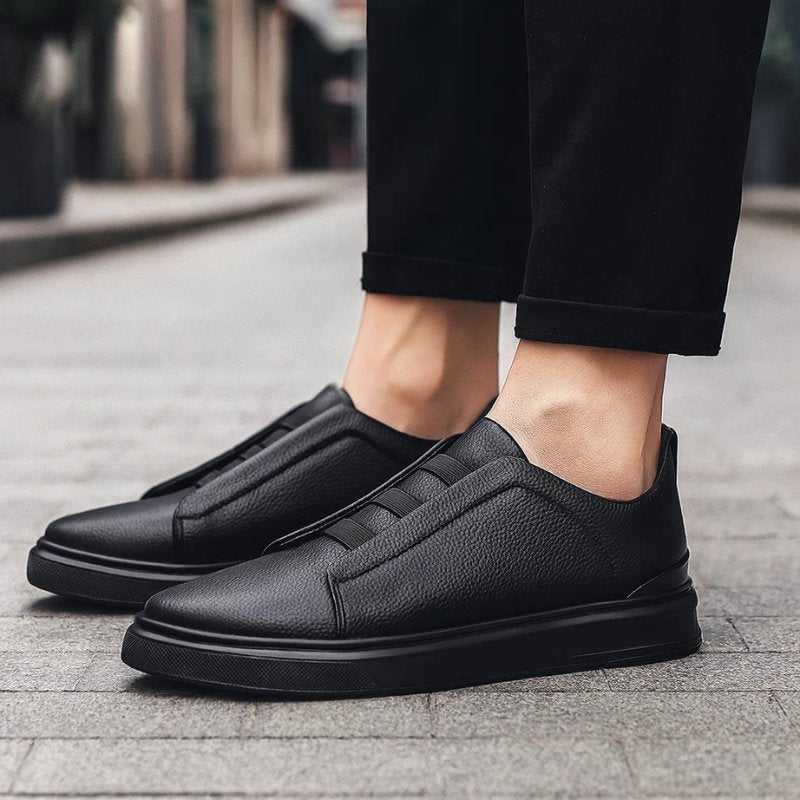 Oliver | Men's Slip-On Leather Sneakers with Elastic