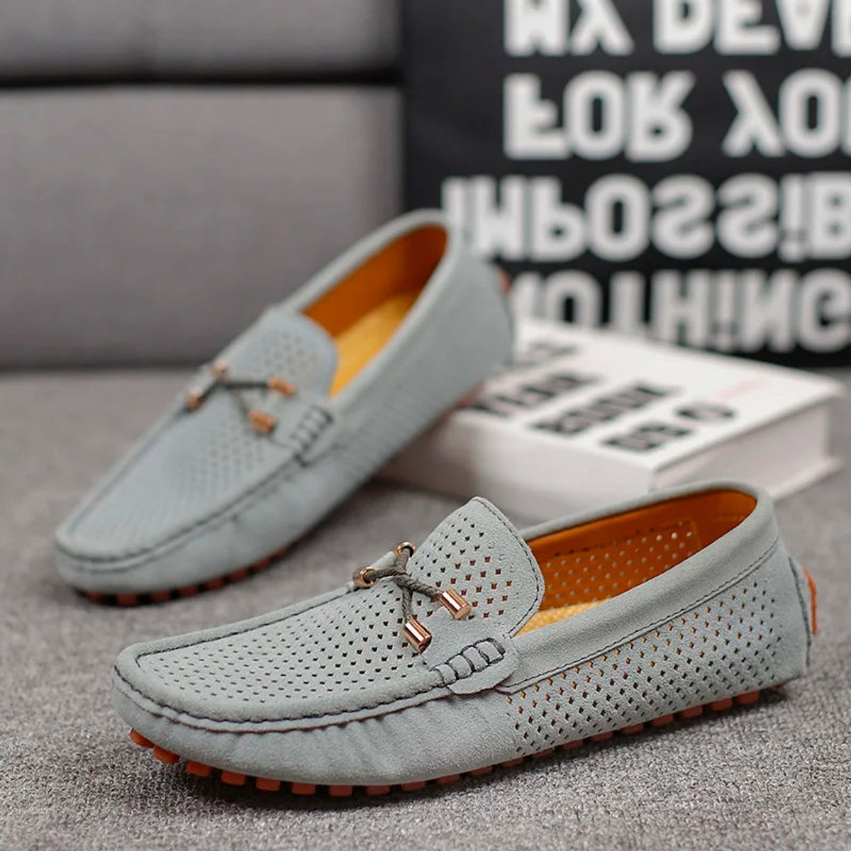 Sebastian | Men's Slip-On Perforated Suede Loafers