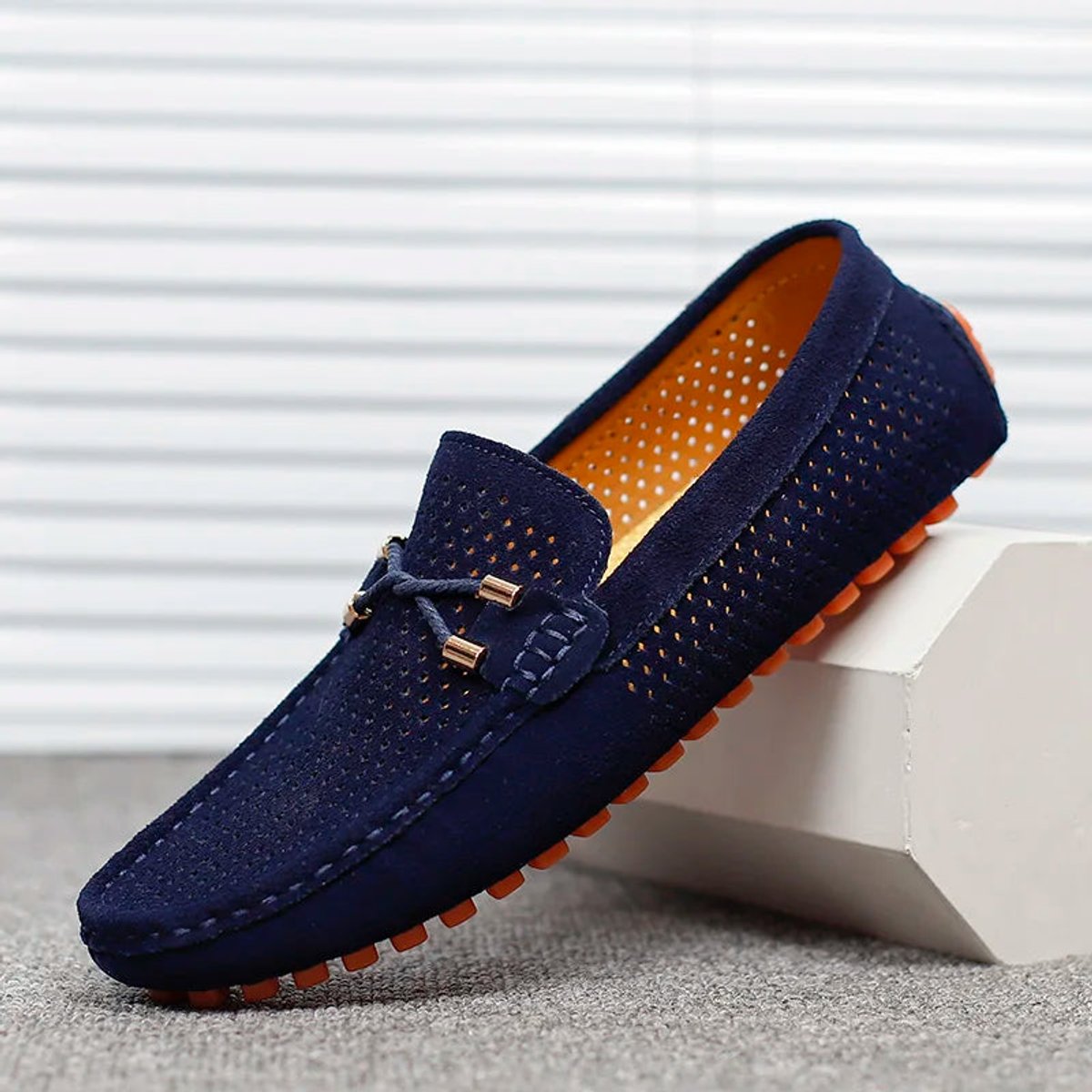 Sebastian | Men's Slip-On Perforated Suede Loafers