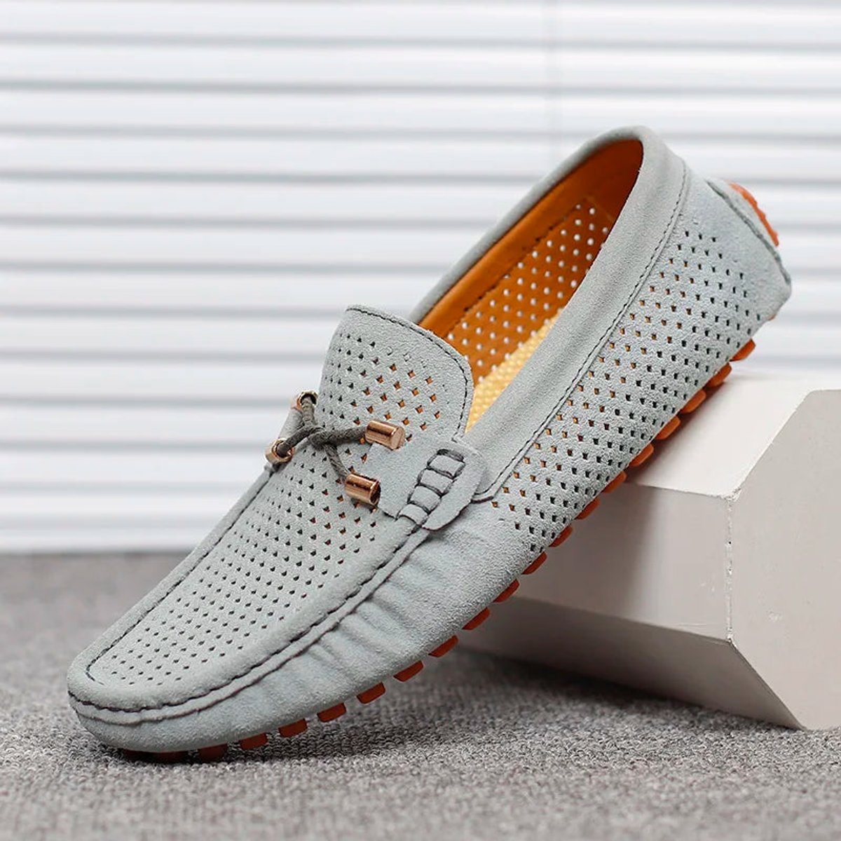 Sebastian | Men's Slip-On Perforated Suede Loafers