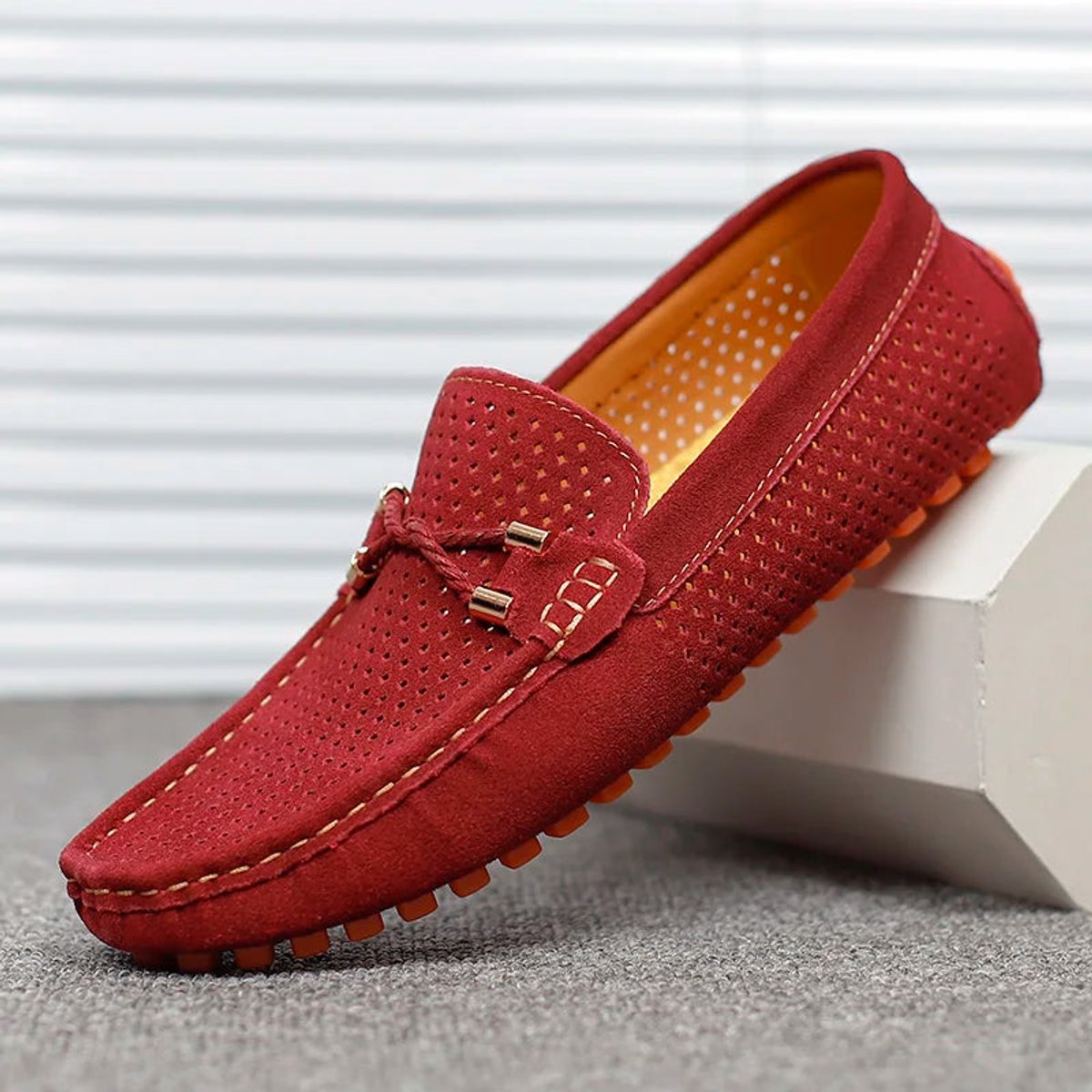 Sebastian | Men's Slip-On Perforated Suede Loafers
