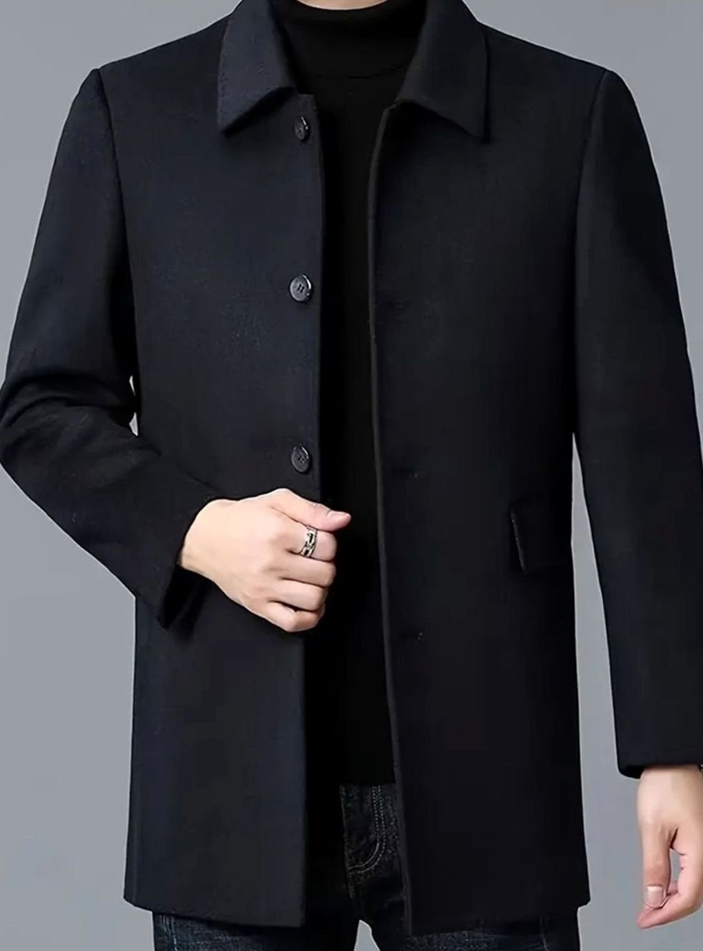 Sebastian | Men's Single-Breasted Wool Trench Coat