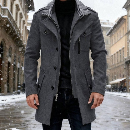 Sebastian | Men's Double-Breasted Tailored Wool Trench Coat