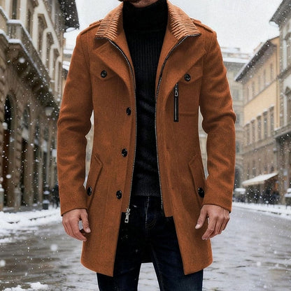 Sebastian | Men's Double-Breasted Tailored Wool Trench Coat