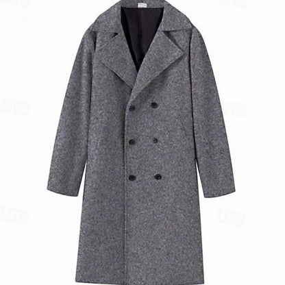 Sebastian | Men's Double-Breasted Long Wool Trench Coat