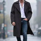 Sebastian | Men's Double-Breasted Long Wool Trench Coat