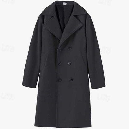 Sebastian | Men's Double-Breasted Long Wool Trench Coat