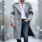 Sebastian | Men's Double-Breasted Long Wool Trench Coat