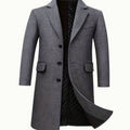 Ryan | Men's Long Wool Trench Coat with Front Button Closure