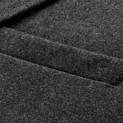 Ryan | Men's Long Wool Trench Coat with Front Button Closure