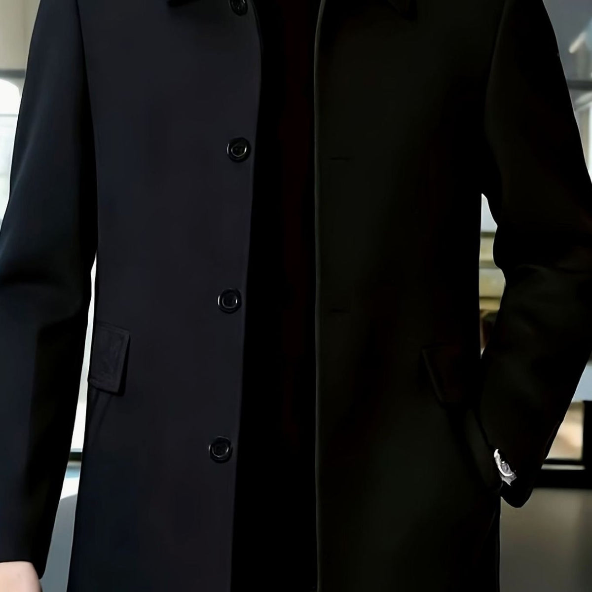 Samuel | Men's Single-Breasted Loose Fit Wool Trench Coat
