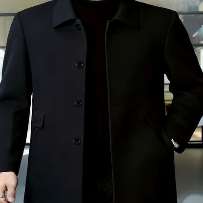Samuel | Men's Single-Breasted Loose Fit Wool Trench Coat