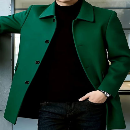 Samuel | Men's Single-Breasted Loose Fit Wool Trench Coat